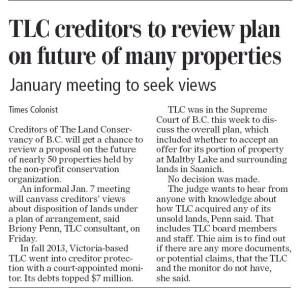 Times Colonist Article - December 19, 2014