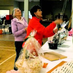 Mary and Audrey setting up